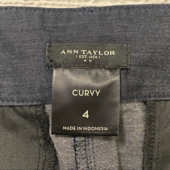 Ann Taylor Bermuda Shorts Size 4 Curvy Chambray Blue Flat Front - Picture 2 of 6